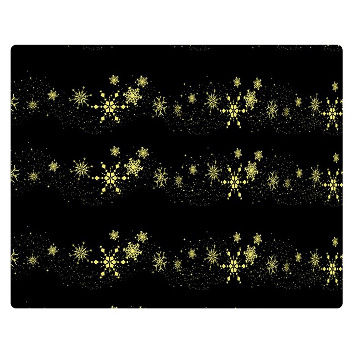 Yellow elegant Xmas snowflakes Double Sided Flano Blanket (Medium) 