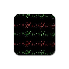 Decorative Xmas Snowflakes Rubber Square Coaster (4 Pack)  by Valentinaart