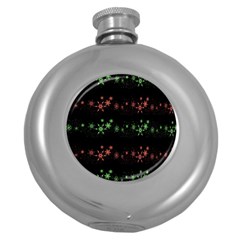 Decorative Xmas Snowflakes Round Hip Flask (5 Oz) by Valentinaart