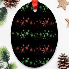 Decorative Xmas Snowflakes Oval Ornament (two Sides)