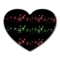 Decorative Xmas Snowflakes Heart Mousepads by Valentinaart