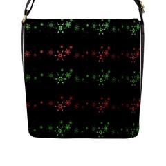 Decorative Xmas Snowflakes Flap Messenger Bag (l)  by Valentinaart