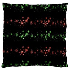 Decorative Xmas Snowflakes Large Flano Cushion Case (one Side) by Valentinaart