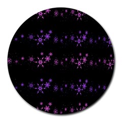 Purple Elegant Xmas Round Mousepads by Valentinaart