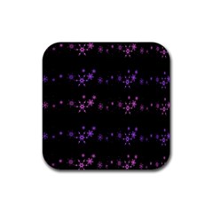 Purple Elegant Xmas Rubber Coaster (square)  by Valentinaart