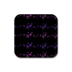 Purple Elegant Xmas Rubber Square Coaster (4 Pack)  by Valentinaart