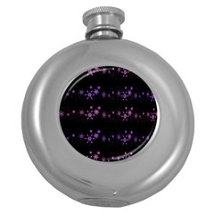 Purple Elegant Xmas Round Hip Flask (5 Oz) by Valentinaart