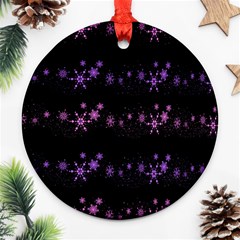 Purple Elegant Xmas Round Ornament (two Sides) 