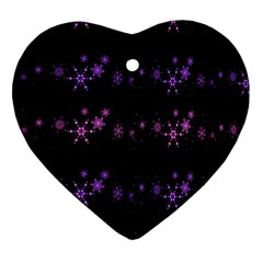 Purple Elegant Xmas Heart Ornament (2 Sides)