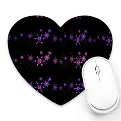 Purple Elegant Xmas Heart Mousepads by Valentinaart