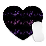 Purple elegant Xmas Heart Mousepads Front