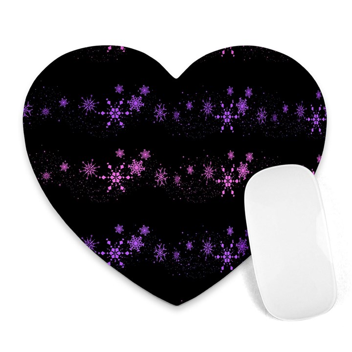 Purple elegant Xmas Heart Mousepads