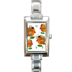 Thanksgiving Turkeys Rectangle Italian Charm Watch by Valentinaart