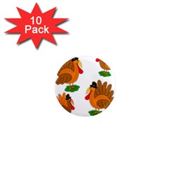 Thanksgiving Turkeys 1  Mini Magnet (10 Pack)  by Valentinaart