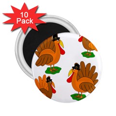 Thanksgiving Turkeys 2 25  Magnets (10 Pack)  by Valentinaart