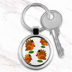 Thanksgiving Turkeys Key Chains (round)  by Valentinaart