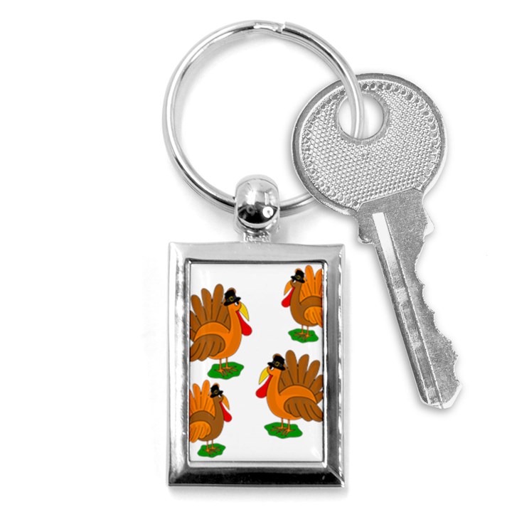 Thanksgiving turkeys Key Chains (Rectangle) 