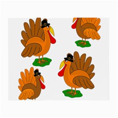 Thanksgiving Turkeys Small Glasses Cloth by Valentinaart