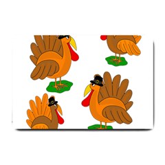 Thanksgiving Turkeys Small Doormat  by Valentinaart