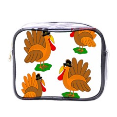 Thanksgiving Turkeys Mini Toiletries Bags by Valentinaart