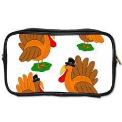 Thanksgiving Turkeys Toiletries Bags 2-side by Valentinaart