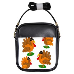 Thanksgiving Turkeys Girls Sling Bags by Valentinaart