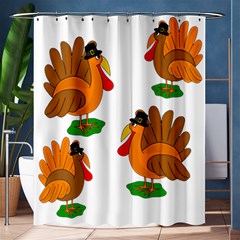 Thanksgiving Turkeys Shower Curtain 60  X 72  (medium)  by Valentinaart