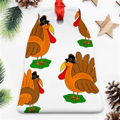 Thanksgiving Turkeys Ornament (bell)  by Valentinaart