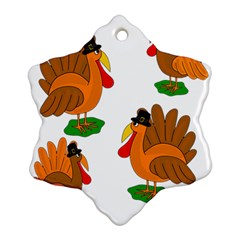 Thanksgiving Turkeys Snowflake Ornament (2-side)