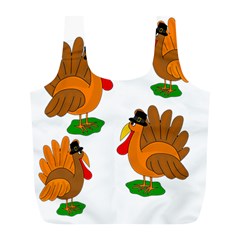 Thanksgiving Turkeys Full Print Recycle Bags (l)  by Valentinaart