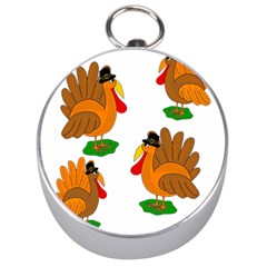 Thanksgiving Turkeys Silver Compasses by Valentinaart