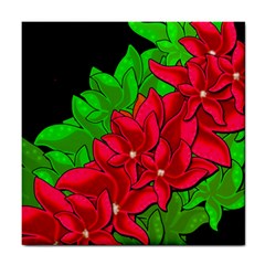 Xmas Red Flowers Tile Coasters by Valentinaart