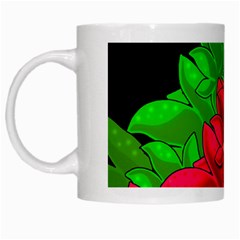 Xmas Red Flowers White Mugs by Valentinaart