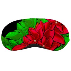 Xmas Red Flowers Sleeping Masks by Valentinaart