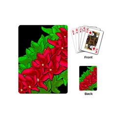 Xmas Red Flowers Playing Cards (mini)  by Valentinaart