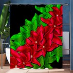 Xmas red flowers Shower Curtain 60  x 72  (Medium)  60 x72  Curtain