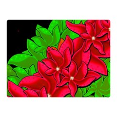 Xmas Red Flowers Double Sided Flano Blanket (mini)  by Valentinaart