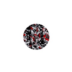 Red Abstract Flowers 1  Mini Buttons by Valentinaart