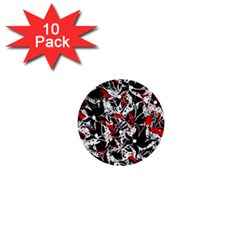 Red Abstract Flowers 1  Mini Buttons (10 Pack)  by Valentinaart