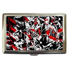 Red Abstract Flowers Cigarette Money Cases