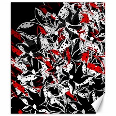 Red Abstract Flowers Canvas 8  X 10 