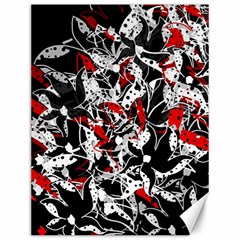 Red Abstract Flowers Canvas 12  X 16  