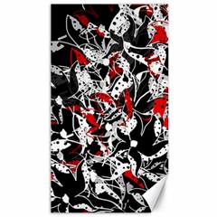 Red Abstract Flowers Canvas 40  X 72  