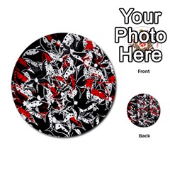 Red Abstract Flowers Multi-purpose Cards (round)  by Valentinaart