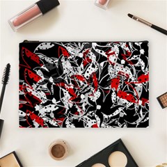 Red Abstract Flowers Cosmetic Bag (large) 