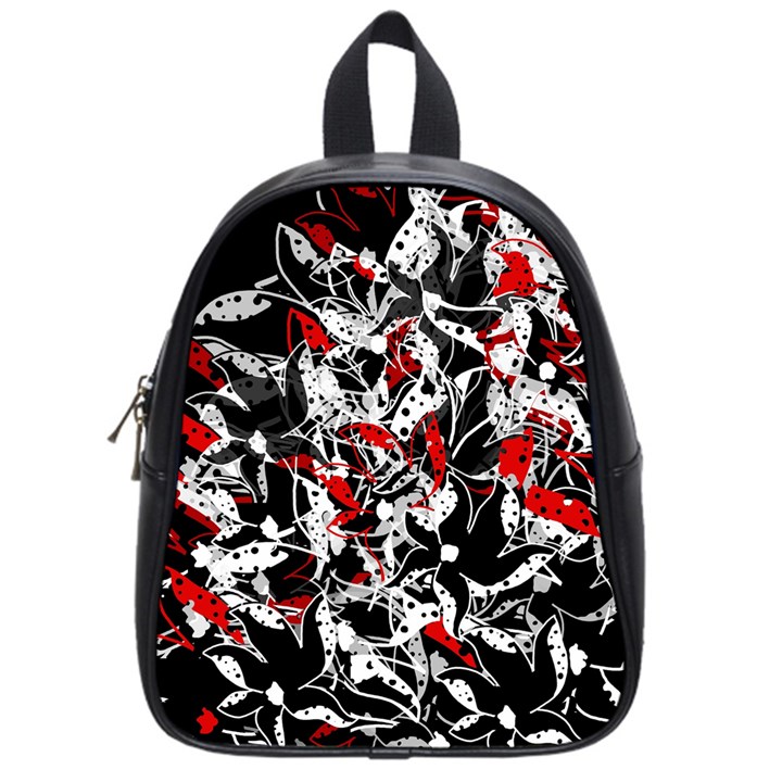 Red abstract flowers School Bags (Small) 