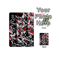 Red Abstract Flowers Playing Cards 54 (mini) 