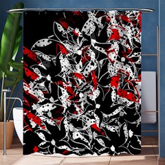 Red Abstract Flowers Shower Curtain 60  X 72  (medium) 