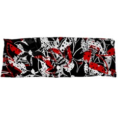 Red Abstract Flowers Body Pillow Case (dakimakura)