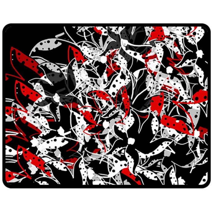 Red abstract flowers Double Sided Fleece Blanket (Medium) 